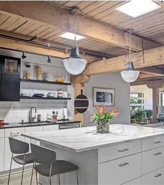 Hallway with skylight